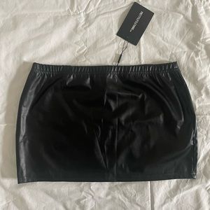 Micro Mini Skirt in Faux Leather